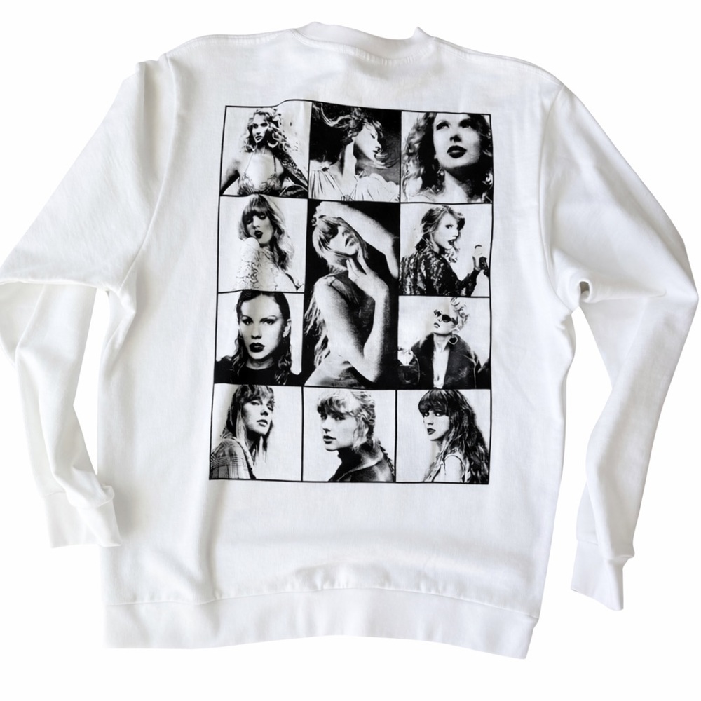 Taylor Swift White The Eras Tour Men’s Crewneck Sweater-Sweatshirt. Size Small